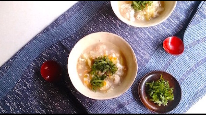 鶏と梅の雑炊 Chicken Rice Porridge With Ume Japanese Apricot Recipe Lab Sai